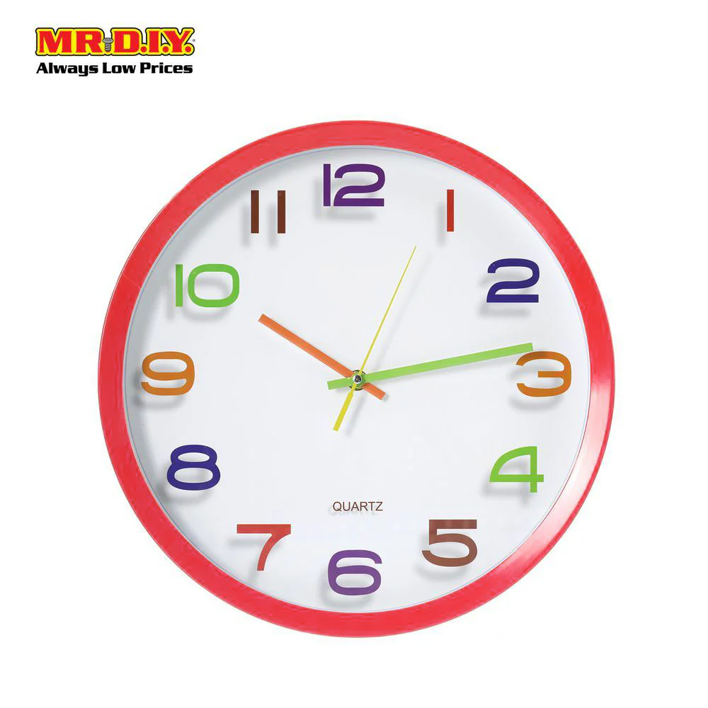 QUARTZ Face Round Wall Clock 13" - Image 5