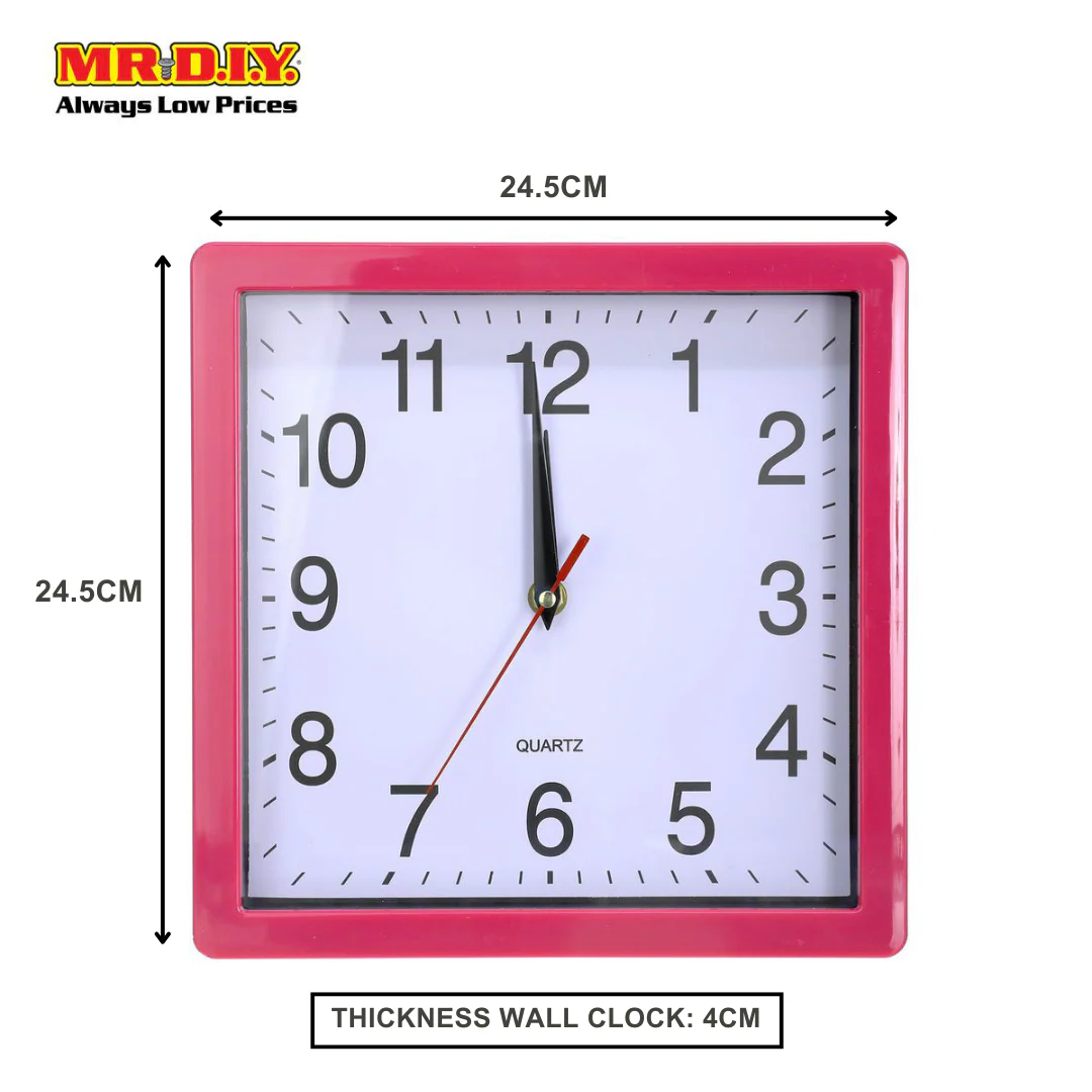 (MR.DIY) QUARTZ Analog Simple Wall Clock Glossy Home Decor (24.5cm x 24.5cm) - Image 3