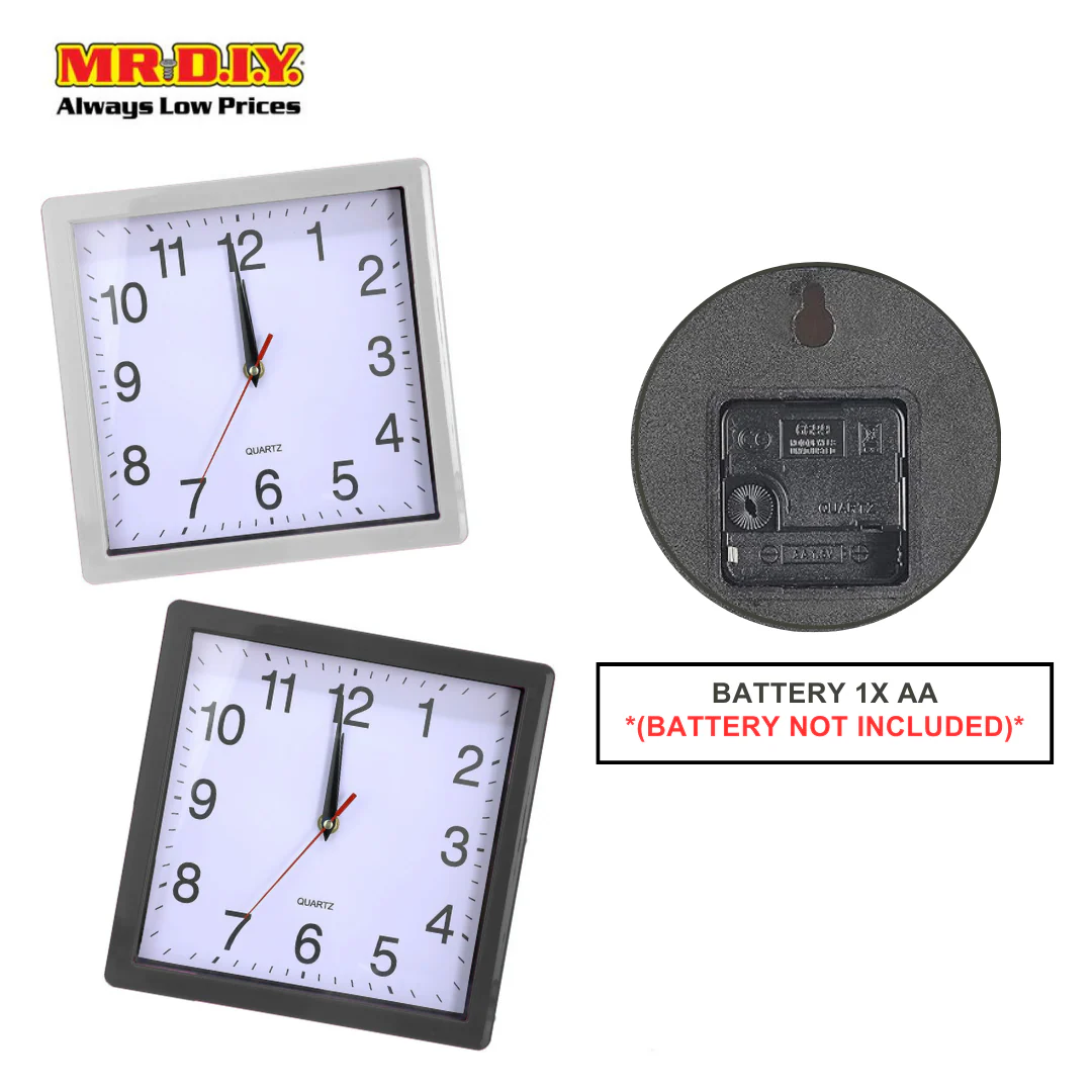 (MR.DIY) QUARTZ Analog Simple Wall Clock Glossy Home Decor (24.5cm x 24.5cm) - Image 5