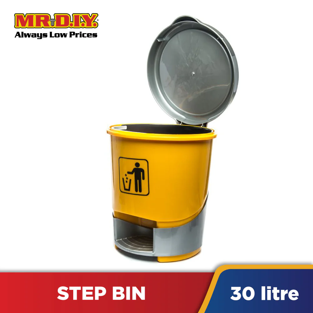 (MR.DIY) RAYACO Plastic Pedal Step Round Garbage Trash Bin (37cm x 46cm x 39.5cm) - Image 7