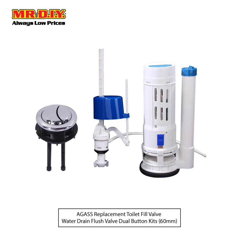 (MR.DIY) Replacement Toilet Tank Fill Valve Water Drain Flush Dual Button Kits - Image 4