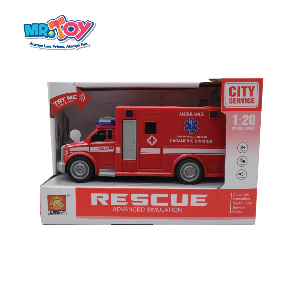 (MR. TOY) Rescue Ambulance Model Scale with Light & Sound - Image 2