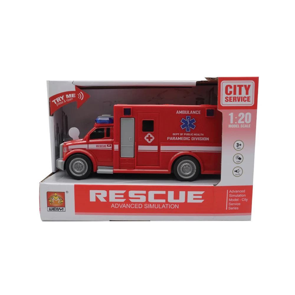 (MR. TOY) Rescue Ambulance Model Scale with Light & Sound - Image 3