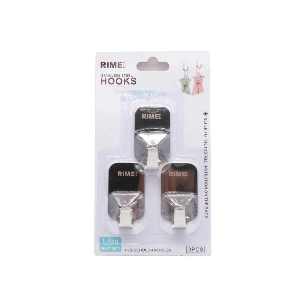 RIMEI Wall Mount Stainless Steel Hooks (3pcs) - Image 3