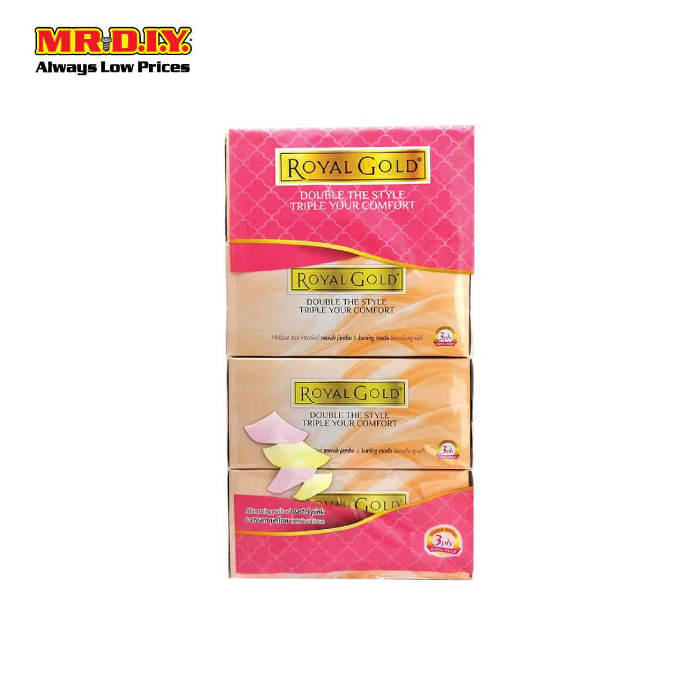 ROYAL GOLD Tone Facial Tissue - 3 ply (4 x 80s) - Image 3