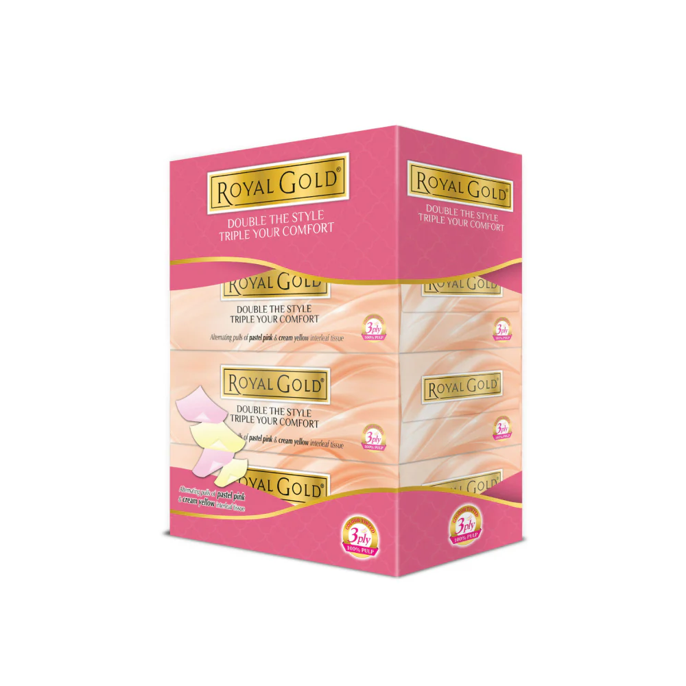 ROYAL GOLD Tone Facial Tissue - 3 ply (4 x 80s) - Image 4
