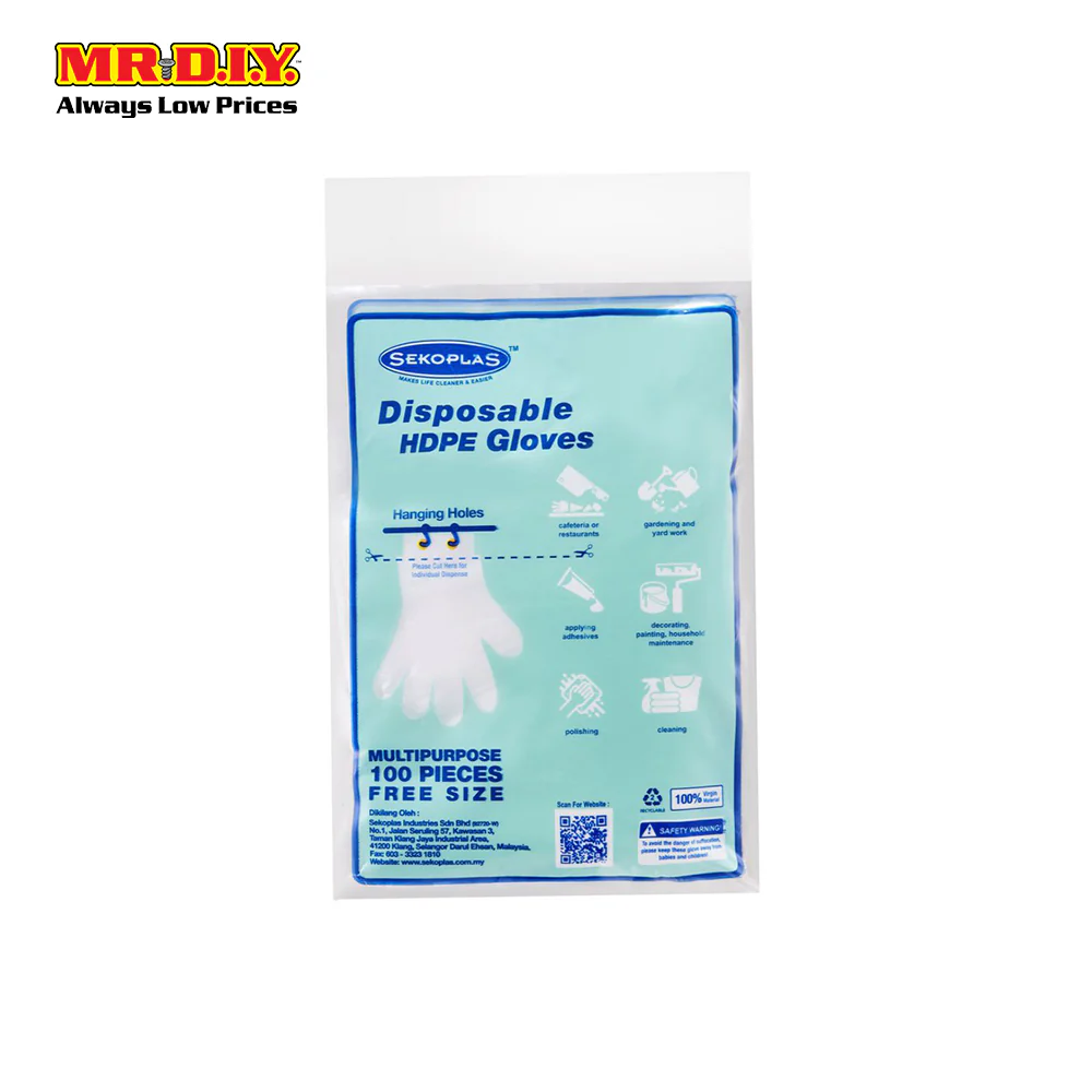 SEKOPLAS Disposable HDPE Gloves (100pcs) - Image 3