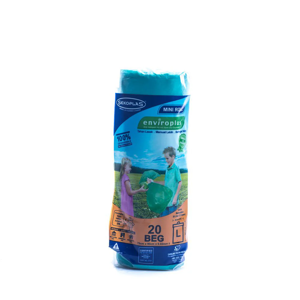 SEKOPLAS Enviroplus Mini Roll Garbage Bag L Size (20pcs) - Image 7