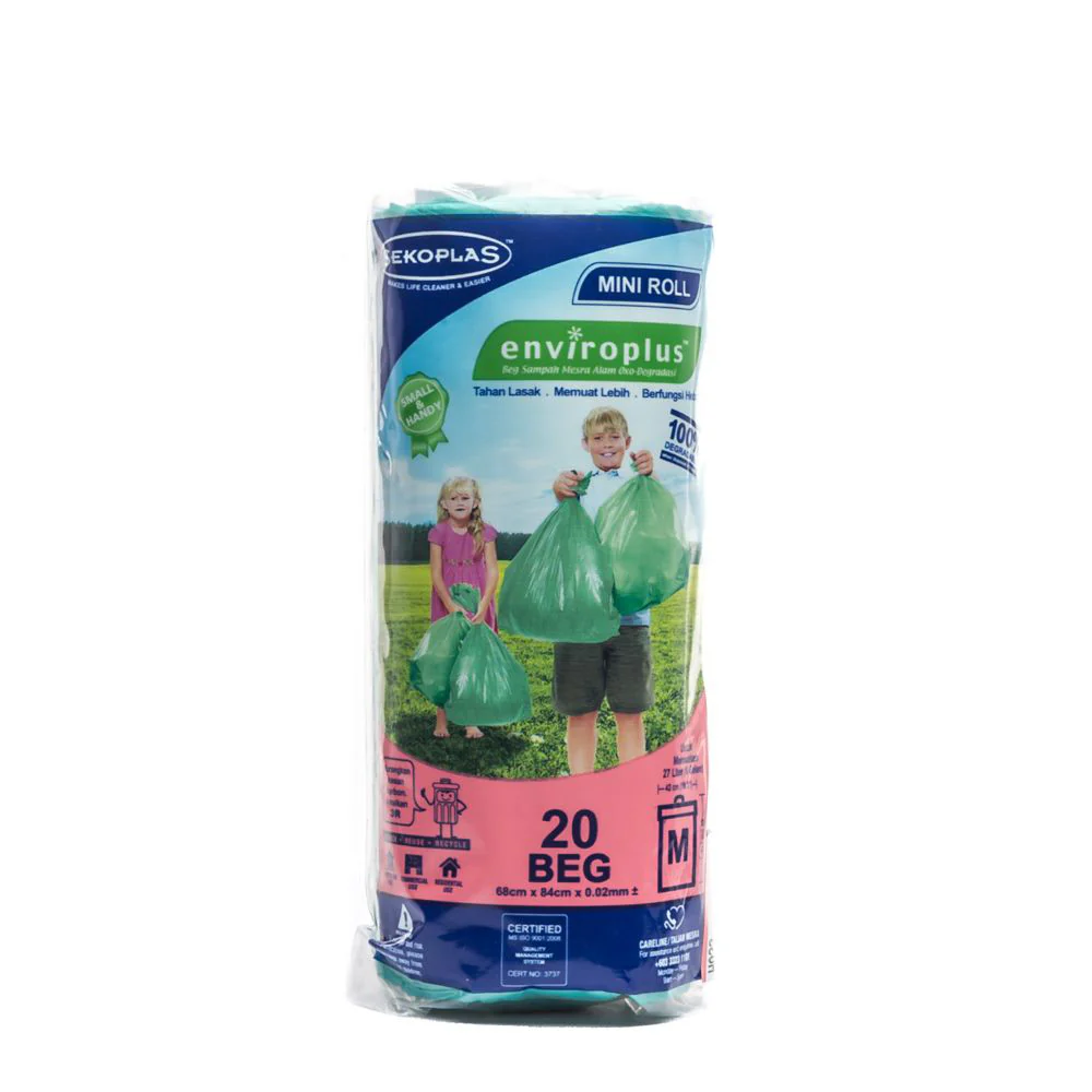 SEKOPLAS Enviroplus Mini Roll Garbage Bag M Size (20pcs) - Image 7