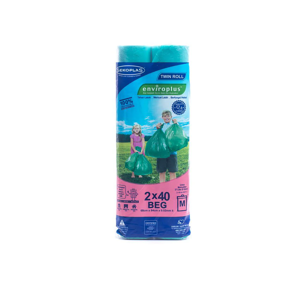 SEKOPLAS Enviroplus Twin Roll Garbage Bag M Size - Image 8