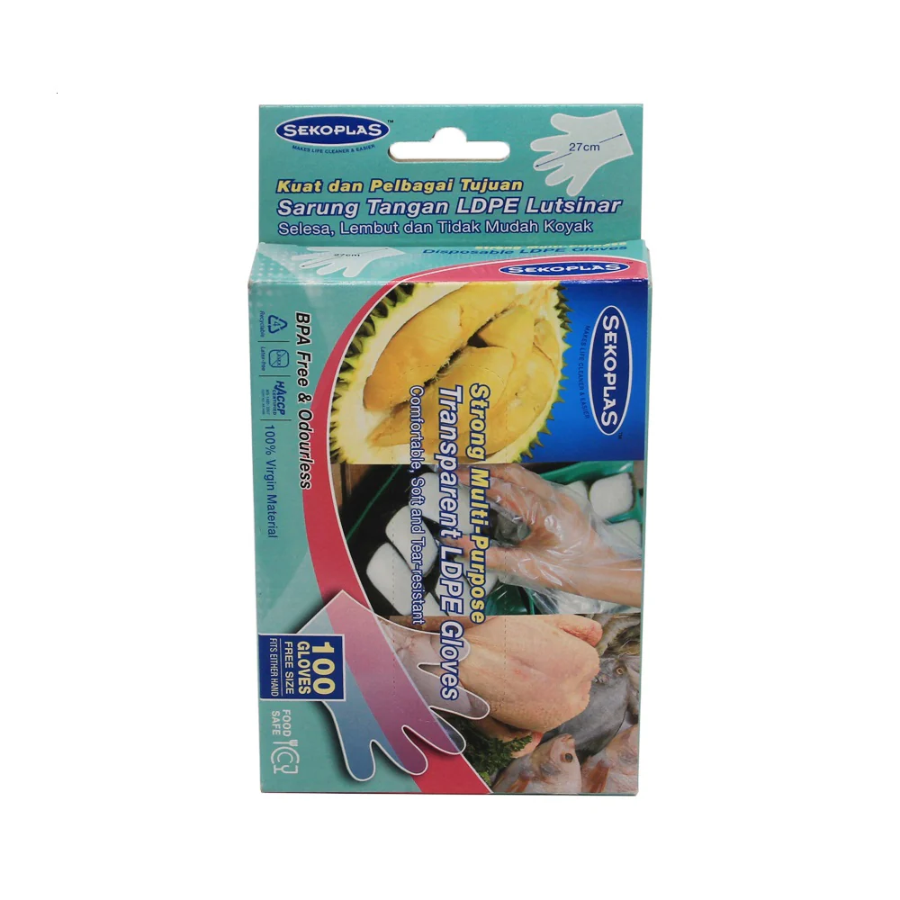 SEKOPLAS Strong Multipurpose Transparent LDPE Gloves (100 pcs) - Image 4
