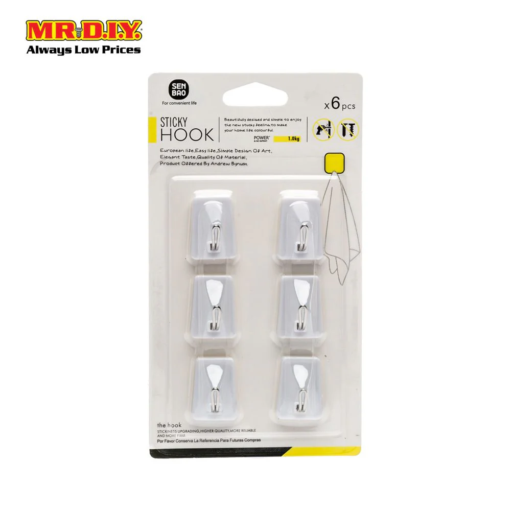 Sen Bao Sticky Hooks - Rectangle (6pc) - Image 2
