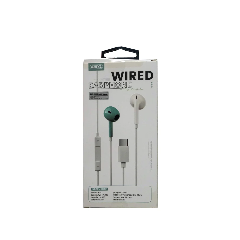 SIBLY Wired Earphone Type-C TR-51 (120cm) - Image 2