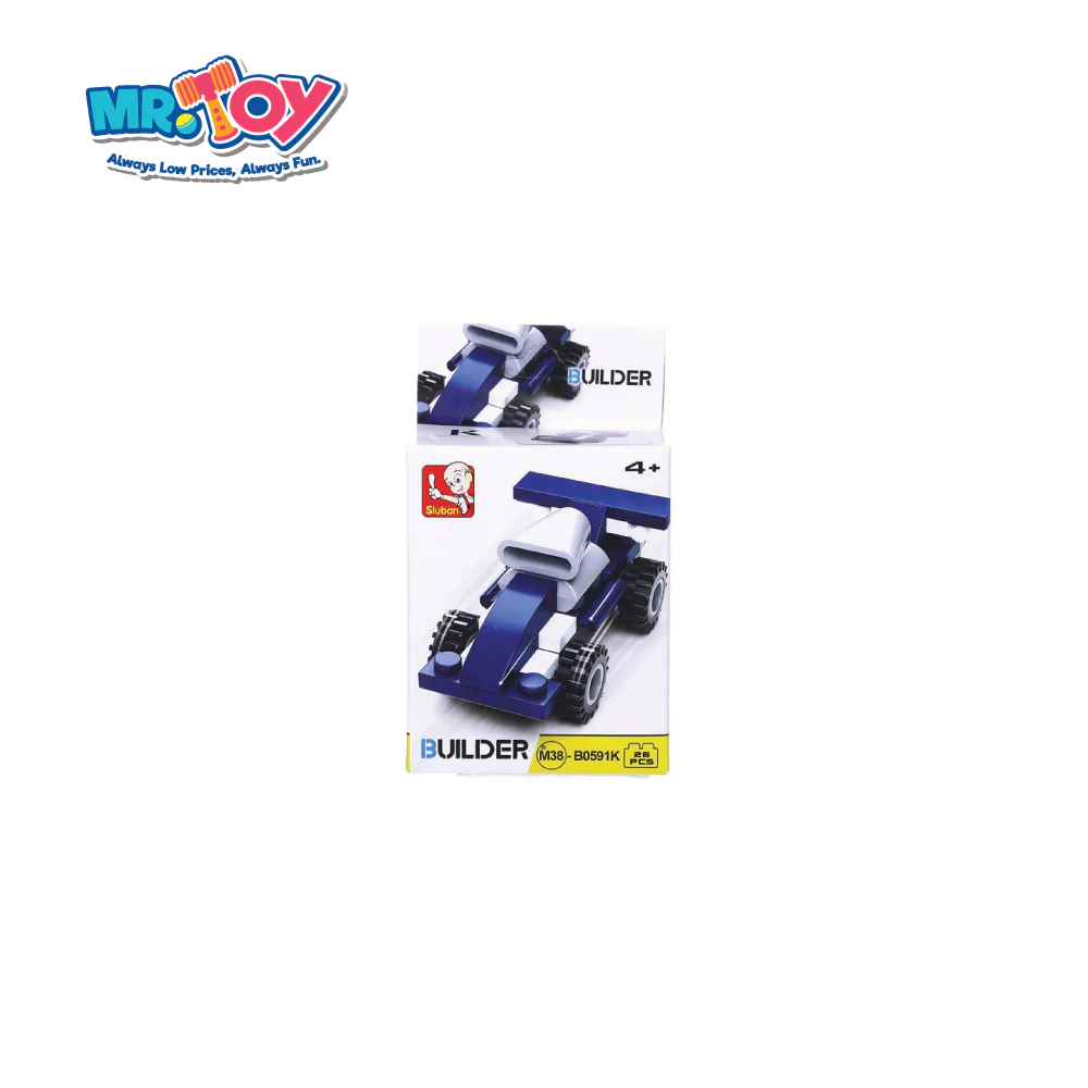SLUBAN Blue F1 Racing Car Building Blocks Toy Model - Image 2