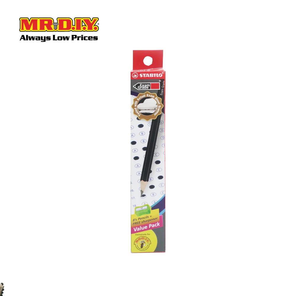 (MR.DIY) STABILO Exam Grade 2B Pencil with Sharpener Value Pack Set (8pcs) - Image 3