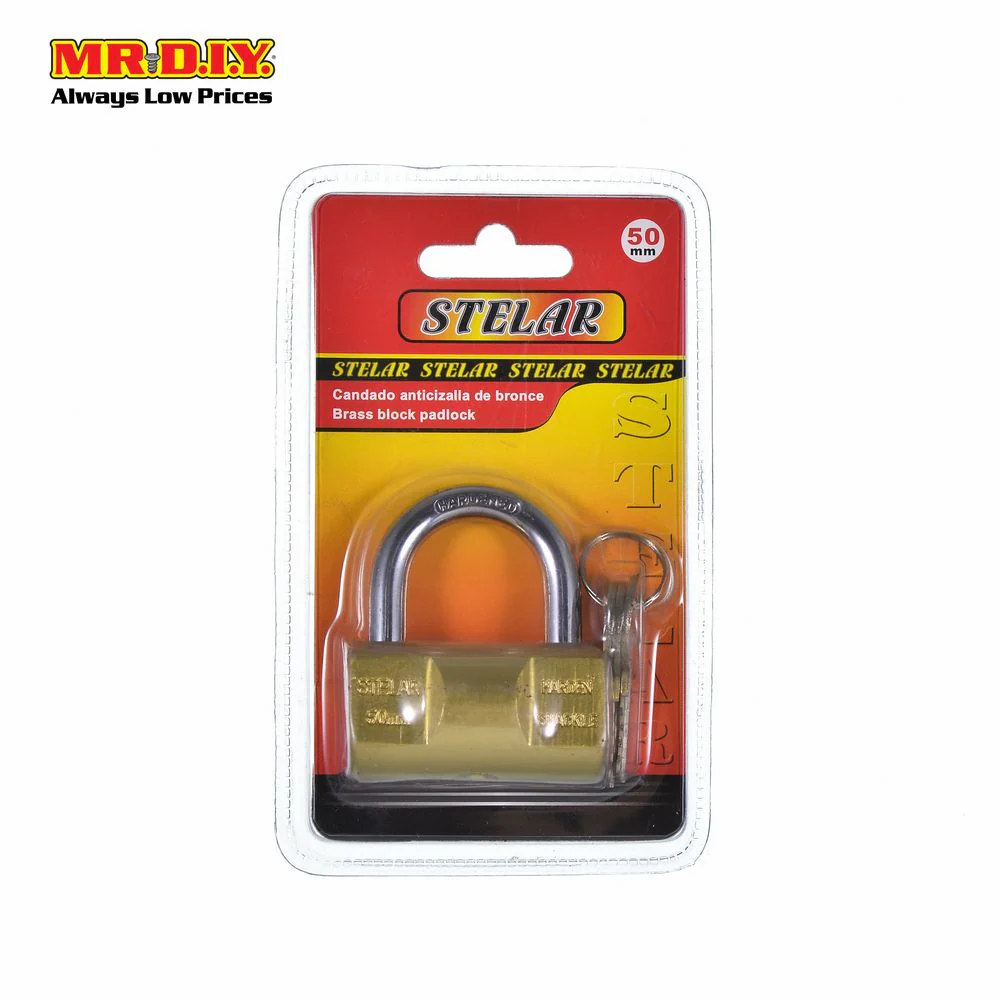 STELAR Brass Block Heavy-Duty Security Padlock Double Lock (50mm) - Image 2