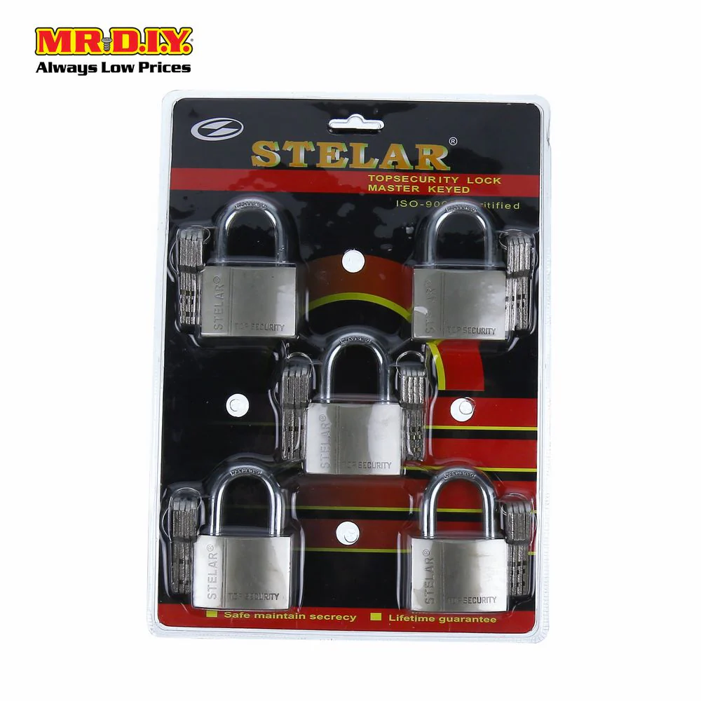 (MR.DIY) Stainless Steel Heavy-Duty Security Padlock Double Lock (50mm) (5pcs) - Image 5