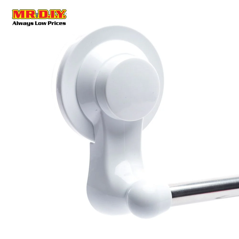 (MR.DIY) Strong Vacuum Suction Cup Wall Mounted Toilet Bathroom Towel Bar With Hooks (37cm) - Image 8