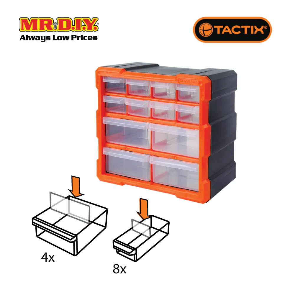 TACTIX 12-Drawers Storage Bin - Image 2