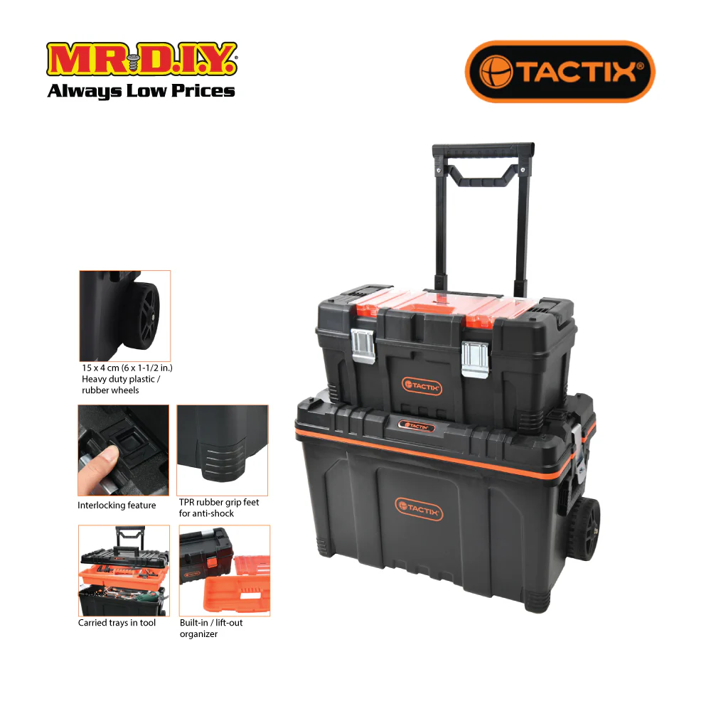 TACTIX 2 In 1 Rolling Tool Box Set (64.2cm) - Image 2