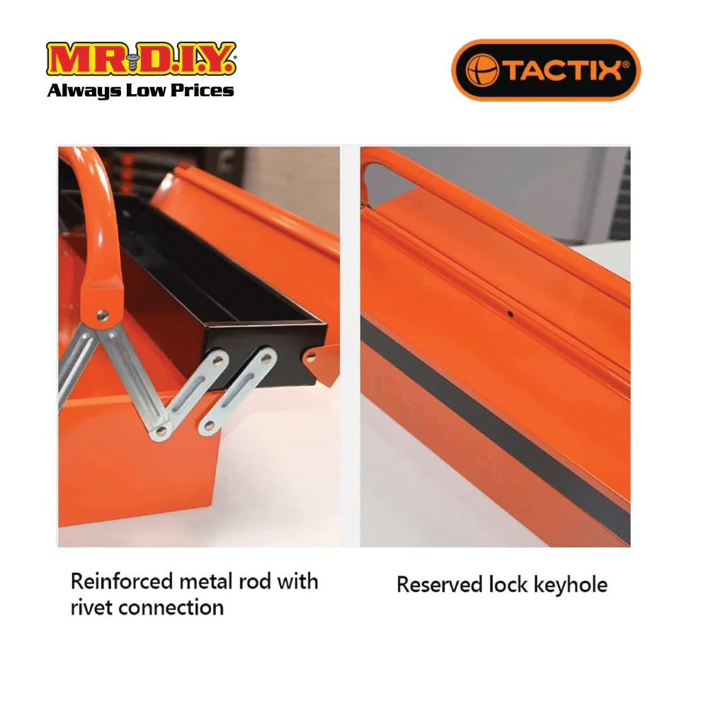 TACTIX 3-Drawer Metal Tool Box (45.7cm) - Image 4