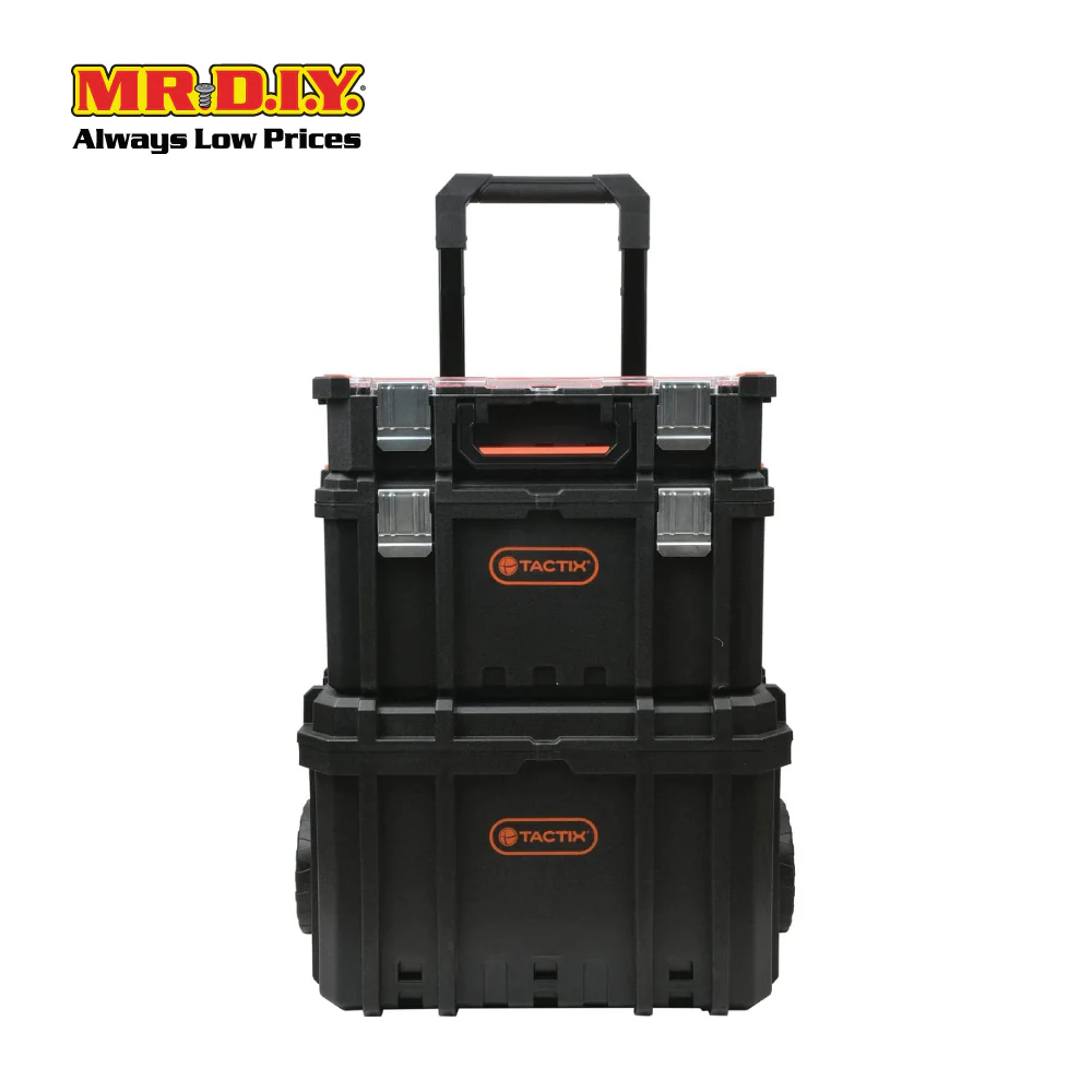 TACTIX 3 in 1 Modular Storage Organizer System Set With Wheels 320382 (63.2 x 36.7 x 98cm) - Image 2