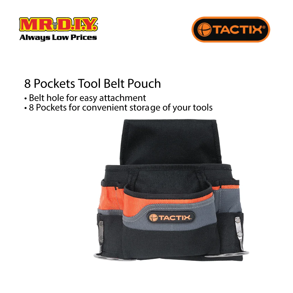 TACTIX 8 Pocket Tool Belt Pouch - Image 2