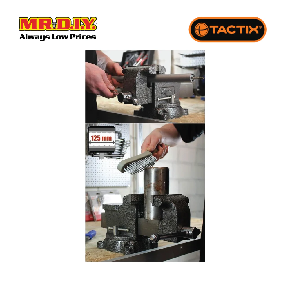 TACTIX Bench Vise With Swivel Base (90mm x 3-1/2 Inch) - Image 3