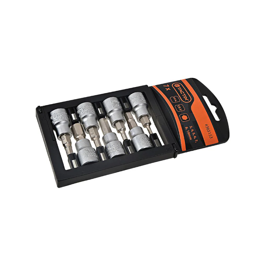 TACTIX Bit Socket Hex Set With Rack (7 pieces x 3/8 Inch) - Image 3