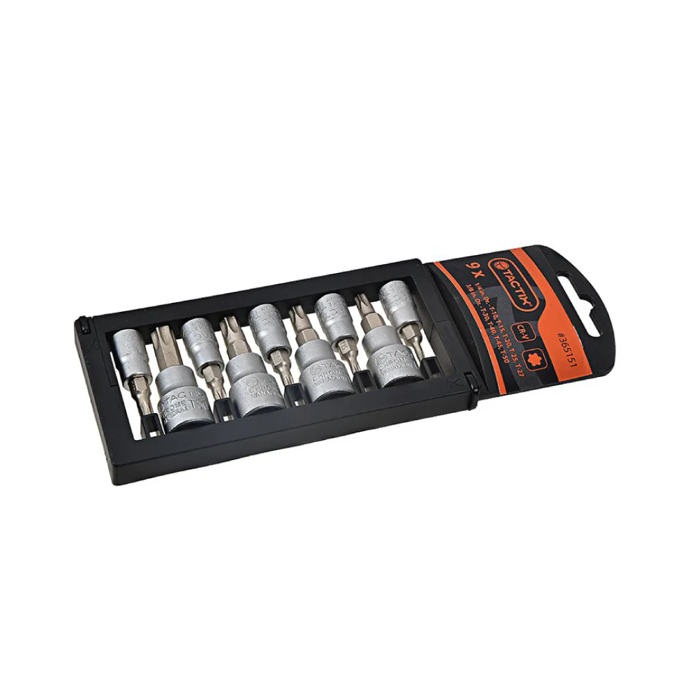TACTIX Bit Socket Torx Set With Rack (9 pieces x 1/4 x 3/8 Inch) - Image 6