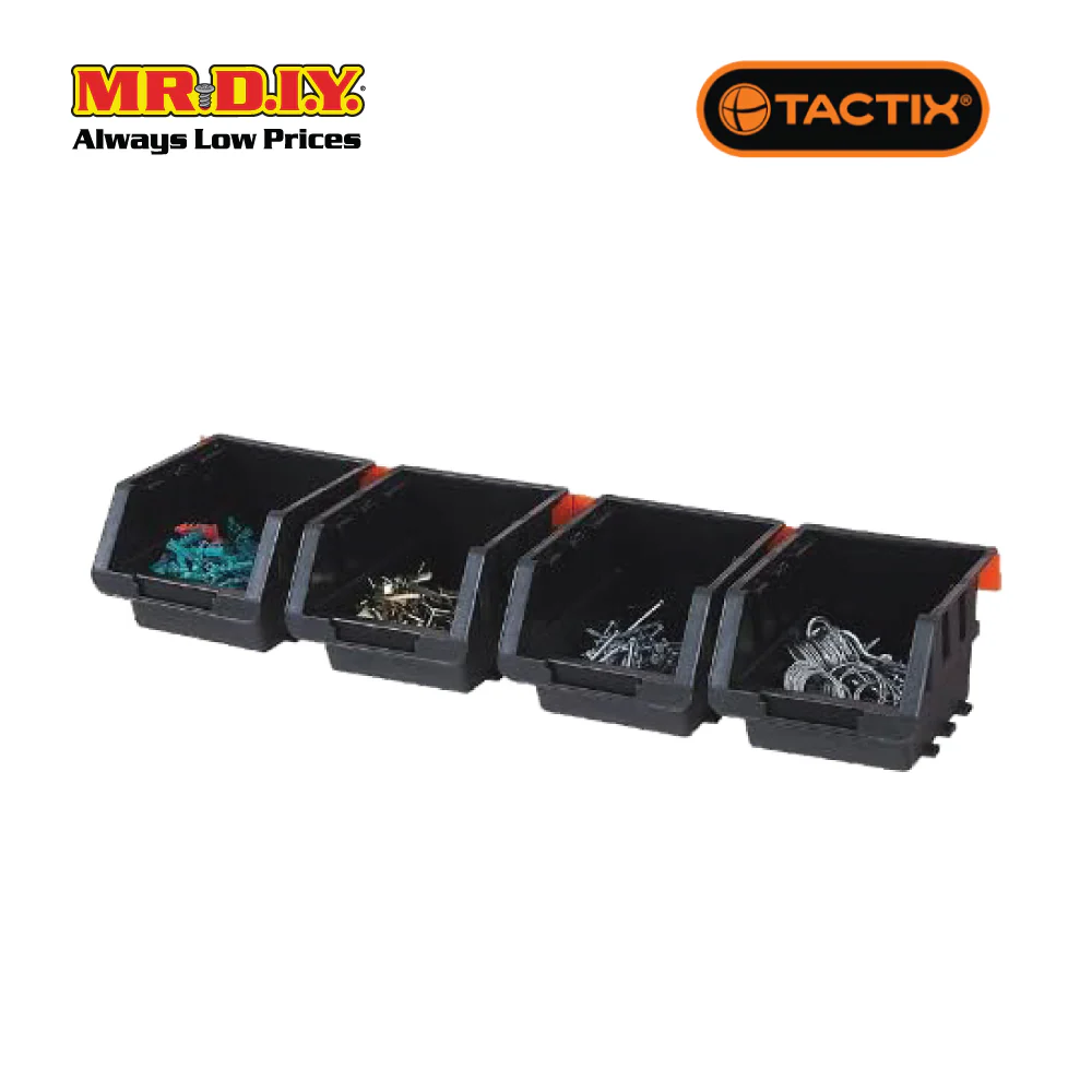 TACTIX Black Storage Bin Set (4 pieces) - Image 2