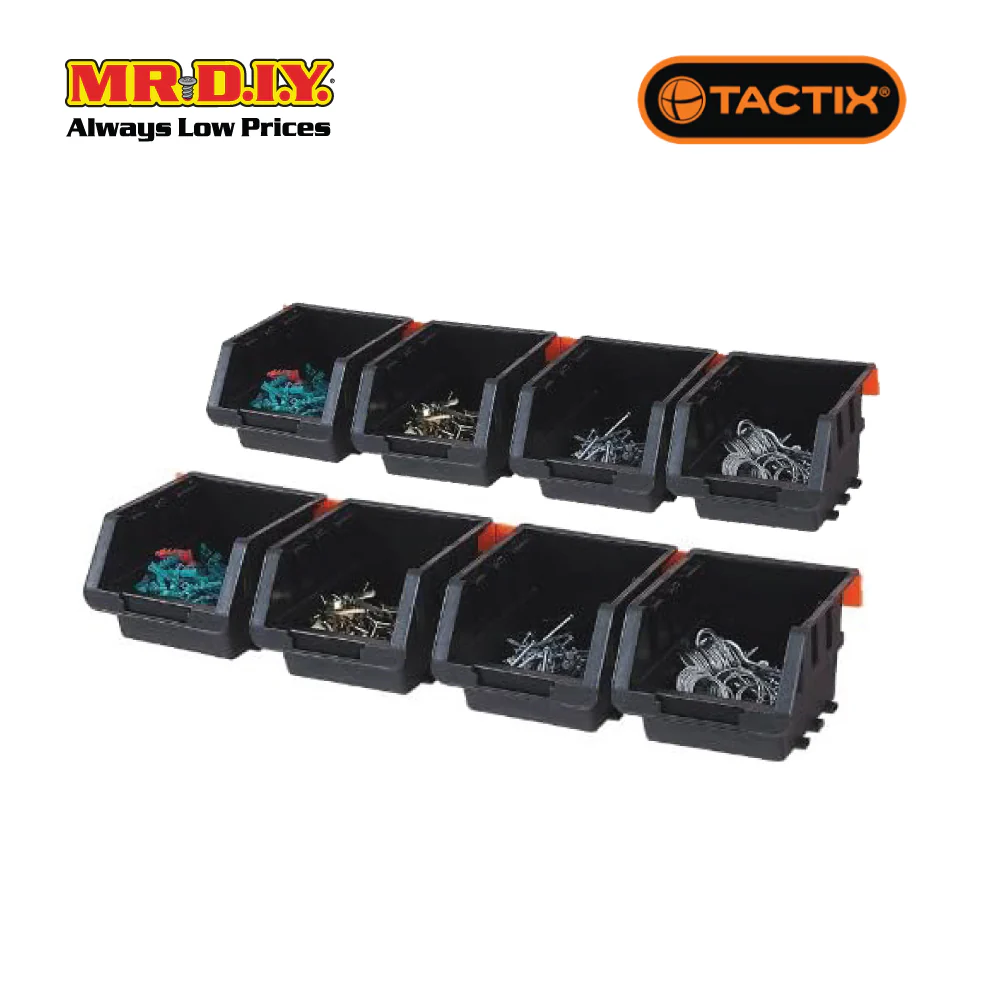 [BEST SELLER] TACTIX Black Storage Bin Set (8 pieces) - Image 3
