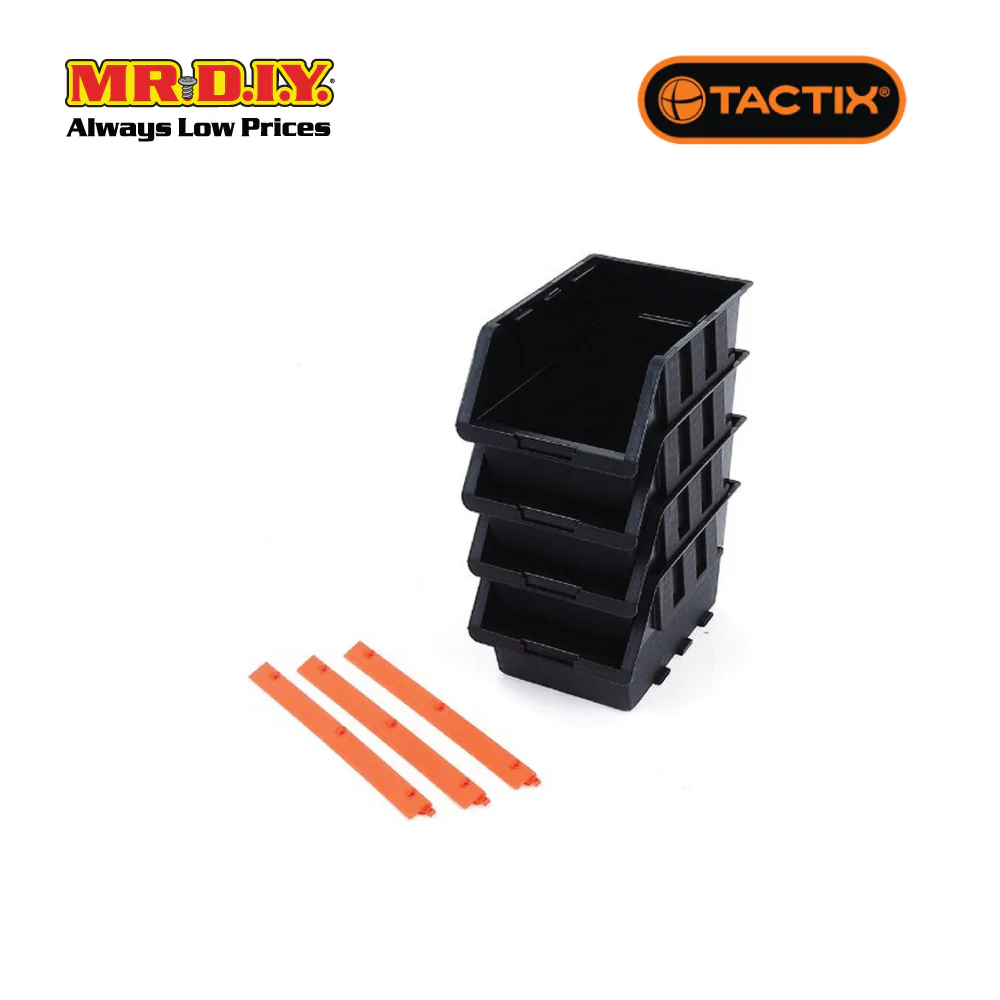 [BEST SELLER] TACTIX Black Storage Bin Set (8 pieces) - Image 4