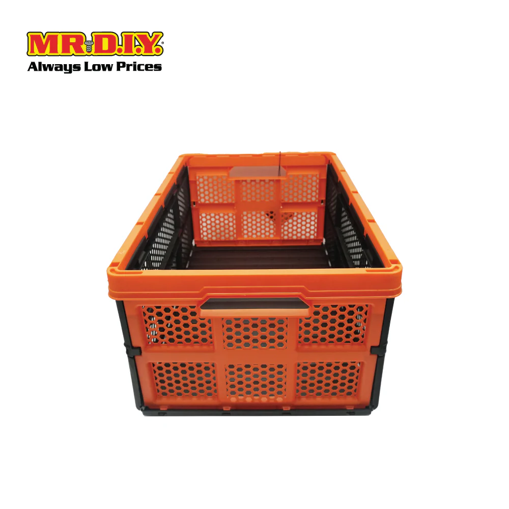TACTIX Collapsible Knock Down Basket Crate Plastic Storage Organizer 320232 (32L) (50.5 x 33.5 x 22cm) - Image 6