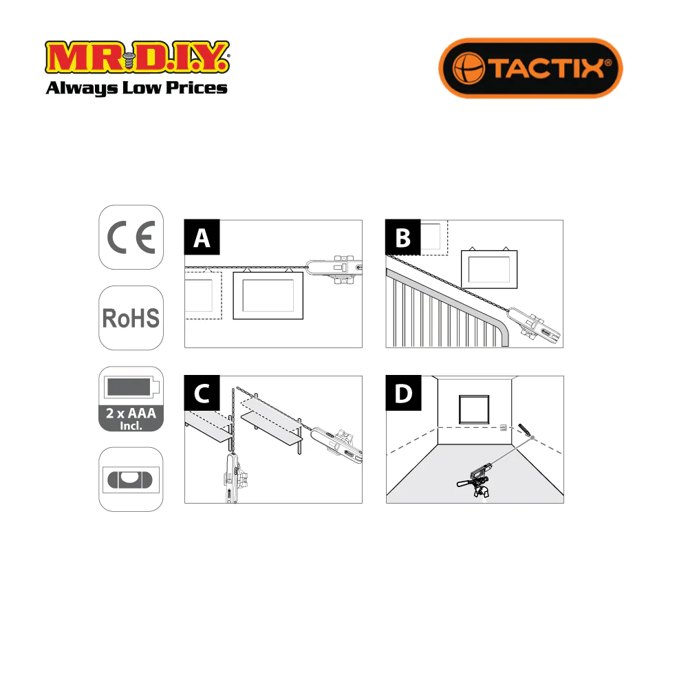 TACTIX Combination Point And Line Laser Level - Image 2