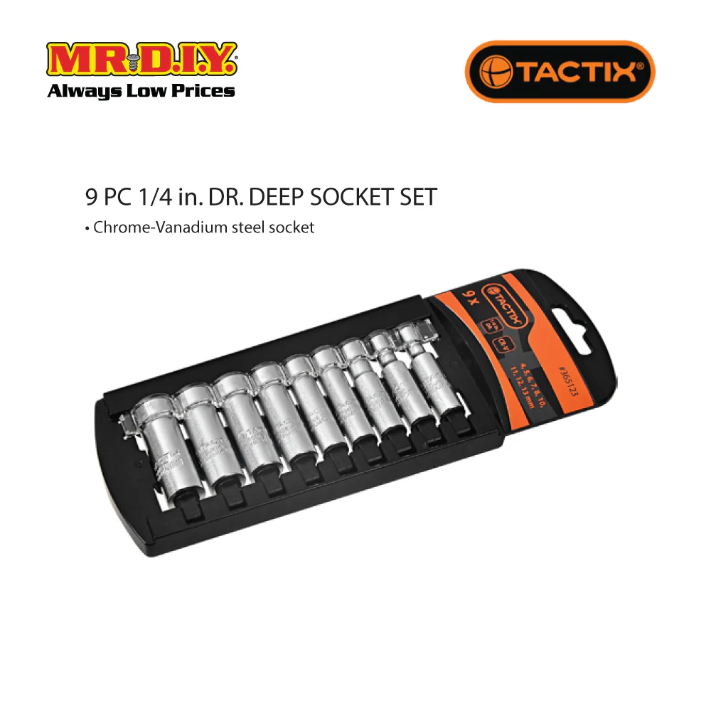 TACTIX Dr.Deep Socket (9 pieces x 1/4 Inch) - Image 2