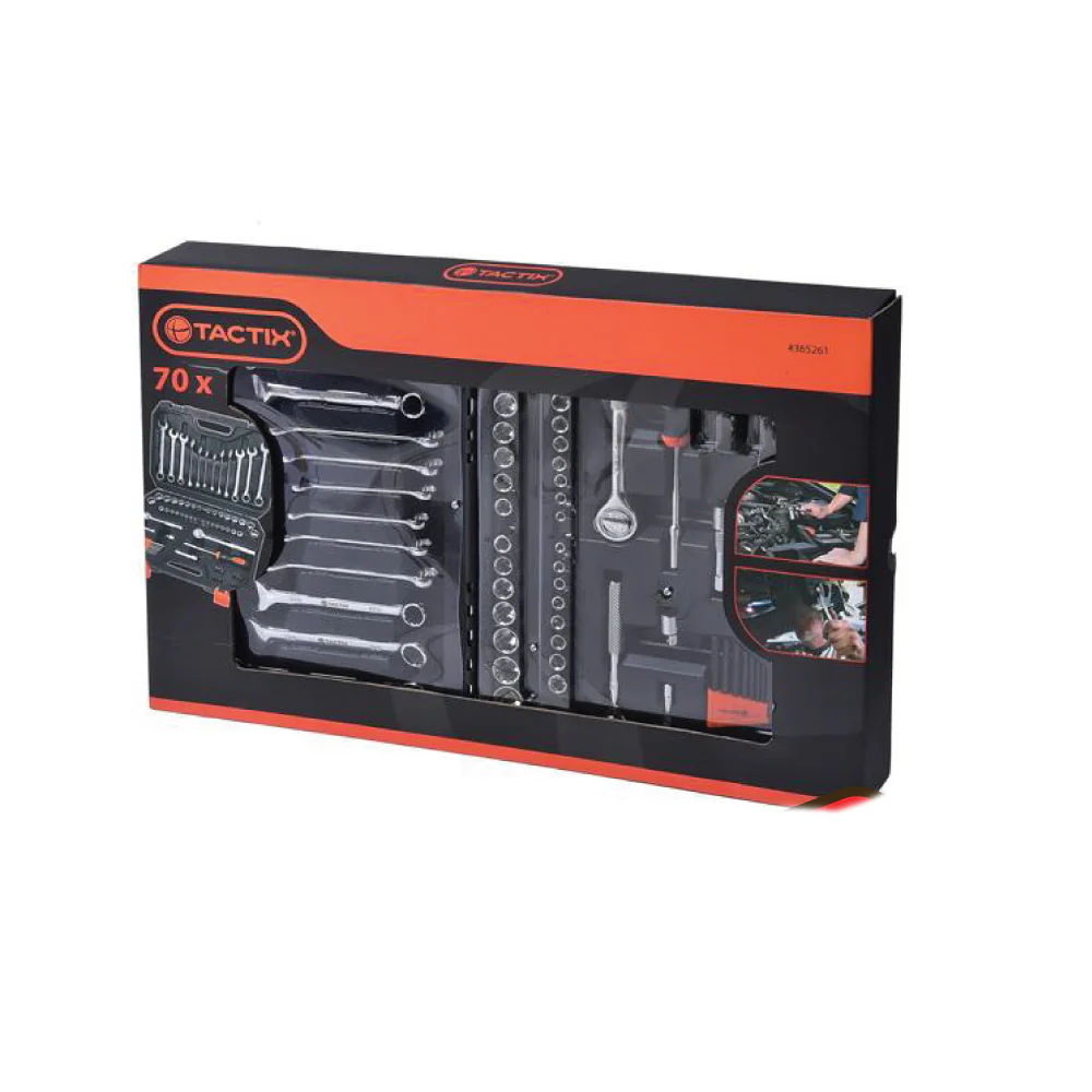 TACTIX Dr.Socket Set (70 pieces x 1/4 x 3/8 Inch) - Image 2
