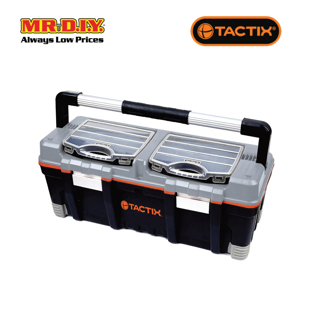 TACTIX Full Length Handle Tool Box with Organizer 66cm (26inch) - Image 2