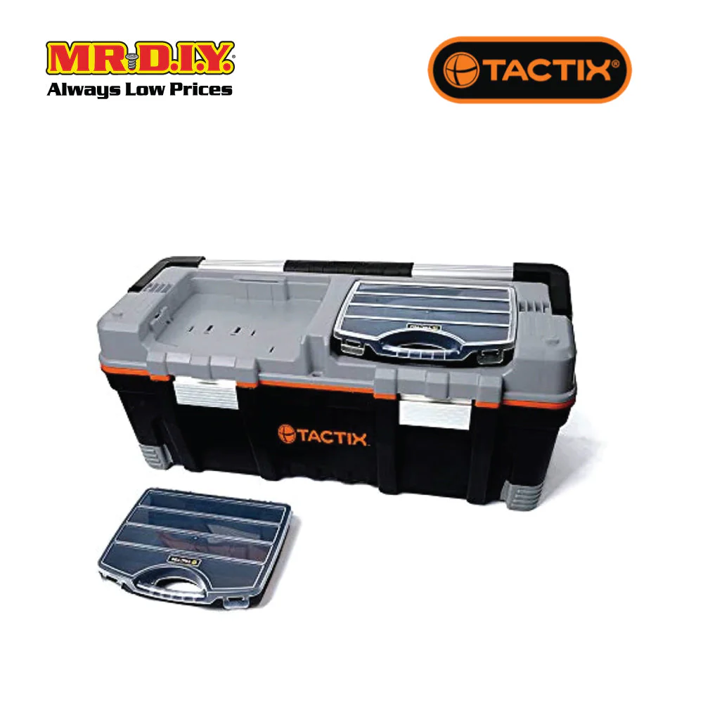 TACTIX Full Length Handle Tool Box with Organizer 66cm (26inch) - Image 3
