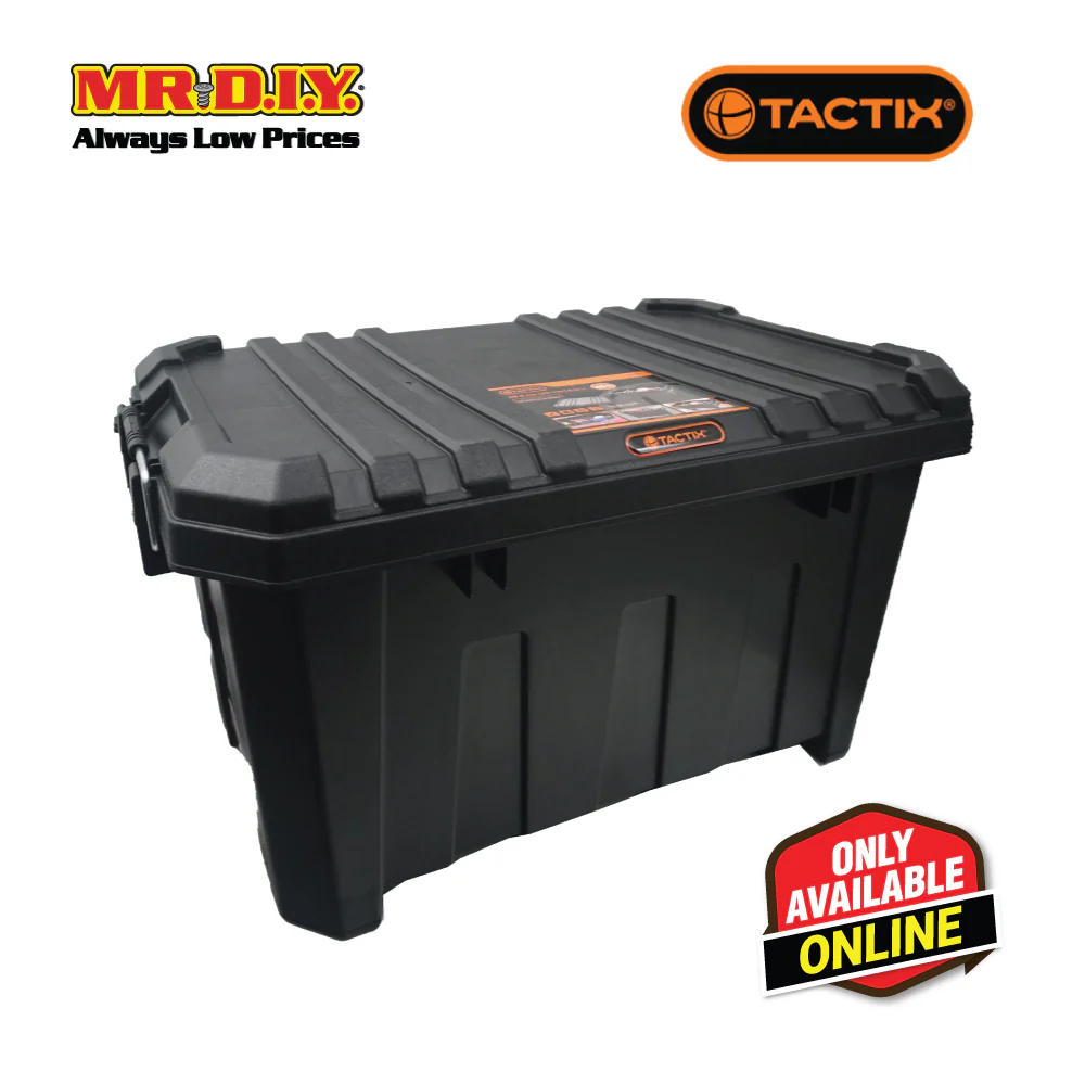 TACTIX Heavy-Duty Storage Container Plastic Tool Box Organizer 320502 (45L) (60.5 x 38.3 x 32.5cm)