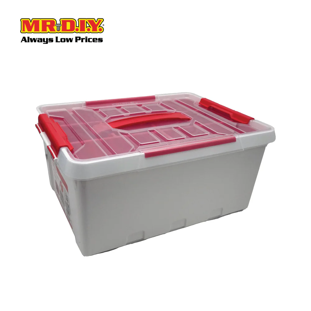 TACTIX Large Clear Household Medicine Container Storage Box 320268 (15L) (40.4 x 30.4 x 18.7cm) - Image 2