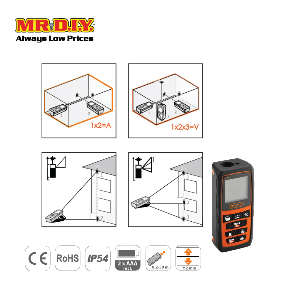[BEST SELLER] TACTIX Laser Distance Measurer (50m) - Image 3