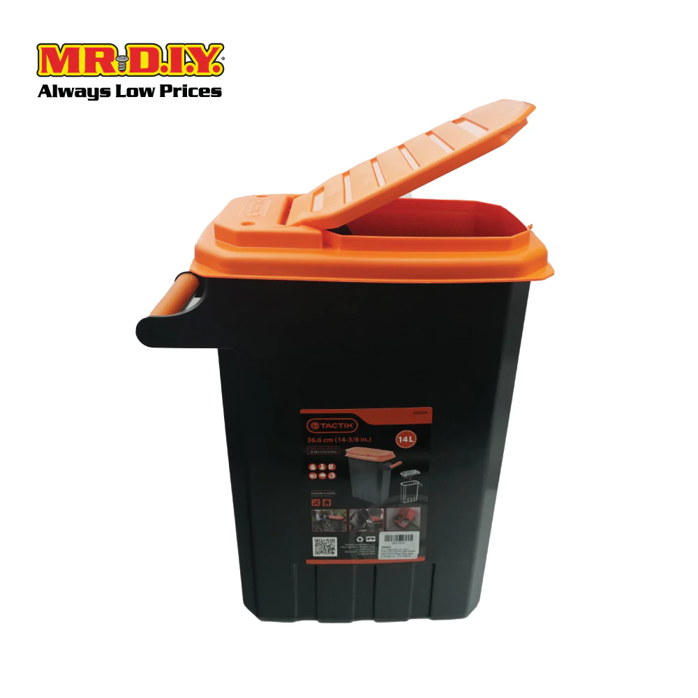 TACTIX Multi-Purpose Storage Plastic Bin Box With Handle 320254 (14L) (36.6 x 19.1 x 41.6cm) - Image 4
