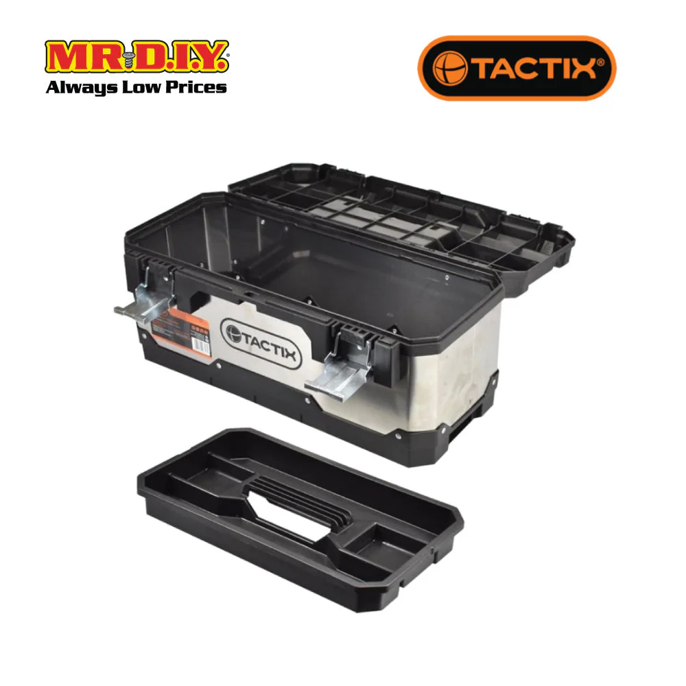 TACTIX Plastic And Stainless Steel Tool Box 50Cm (20Inch) - Image 3