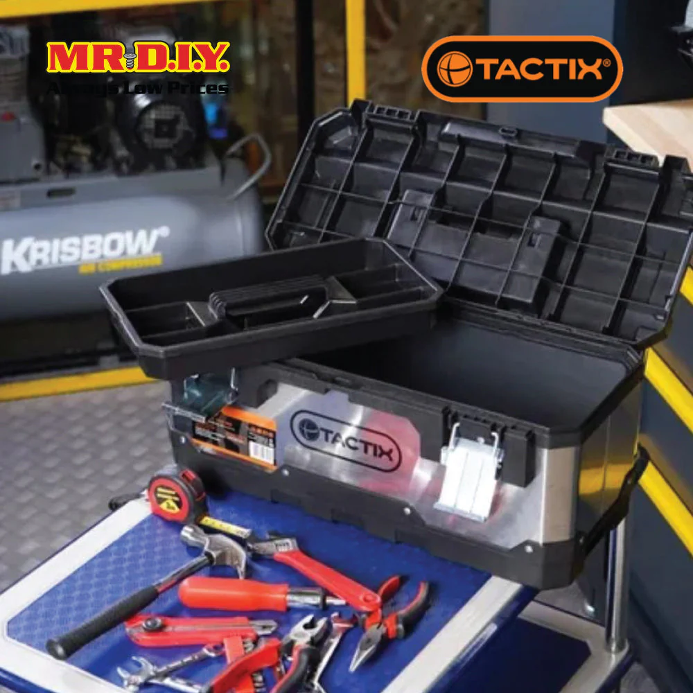 TACTIX Plastic And Stainless Steel Tool Box 50Cm (20Inch) - Image 5