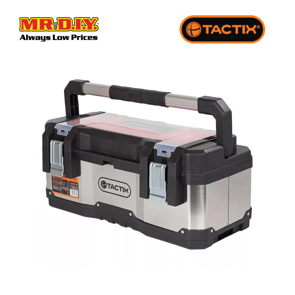 TACTIX Plastic And Stainless Steel Tool Box 58.5 Cm (23Inch) - Image 2
