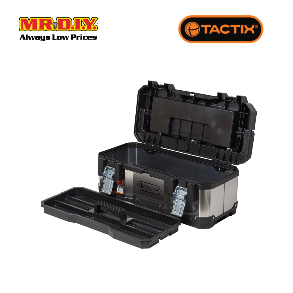 TACTIX Plastic And Stainless Steel Tool Box 58.5 Cm (23Inch) - Image 3
