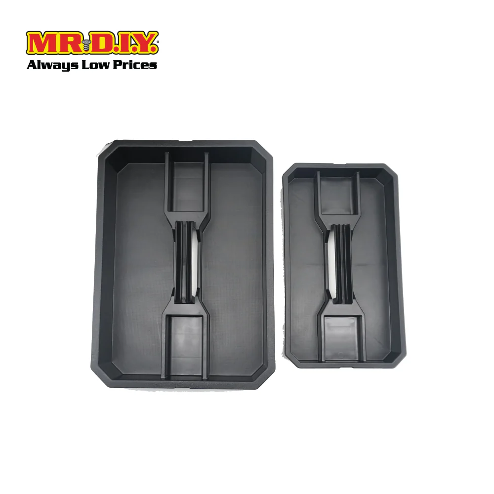 TACTIX Plastic Stainless Steel Rolling Tool Box Storage Organizer 1 Set With Wheels 321133 - Image 3