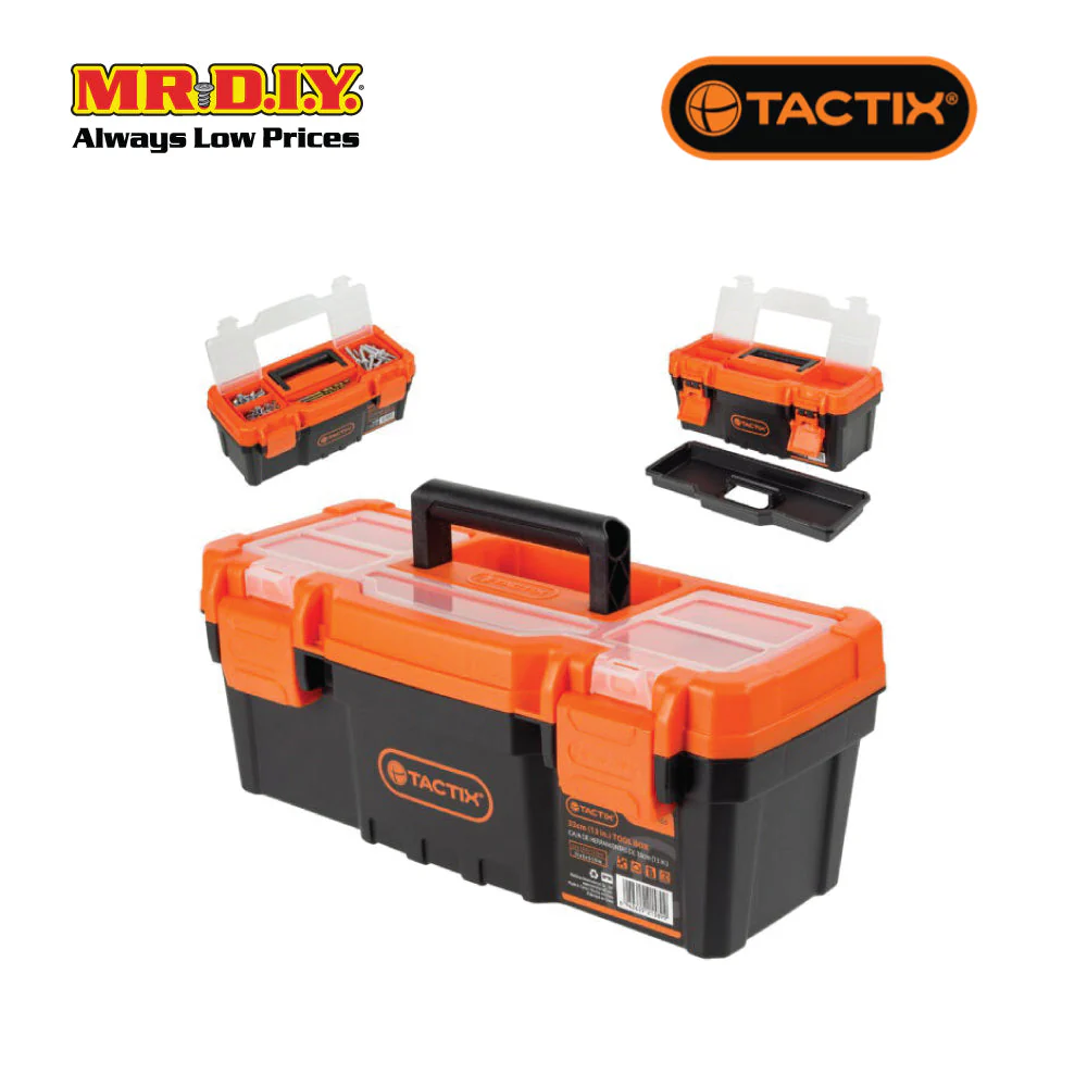 TACTIX Plastic Tool Box 33cm (13inch) - Image 3
