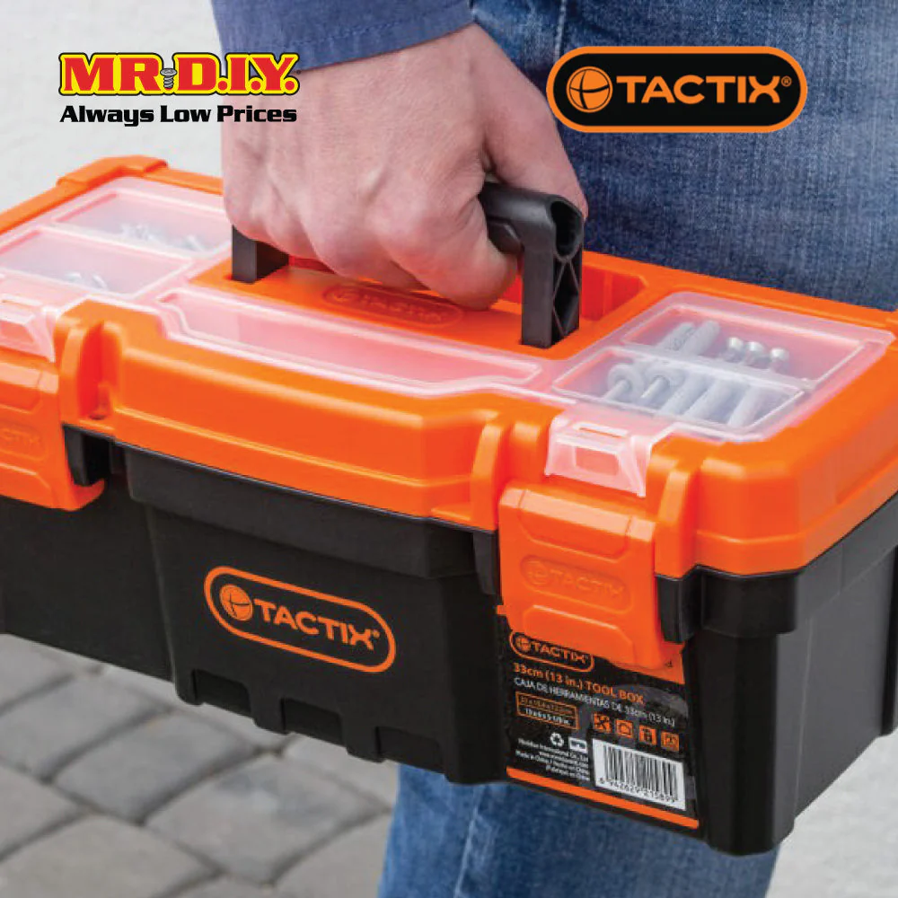 TACTIX Plastic Tool Box 33cm (13inch) - Image 4